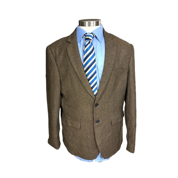 Paul Jones PJ Men Golden Brown Black Diagonal Stripe Sport Jacket Sz XL 46R NWOT - Picture 2 of 16